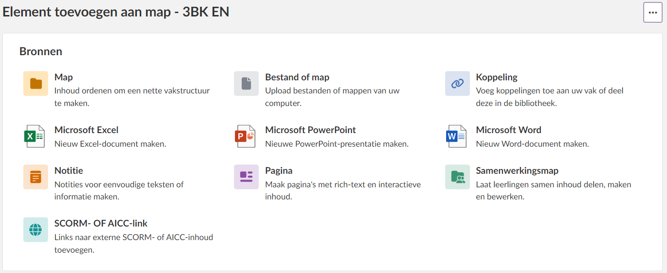 Element toevoegen aan map