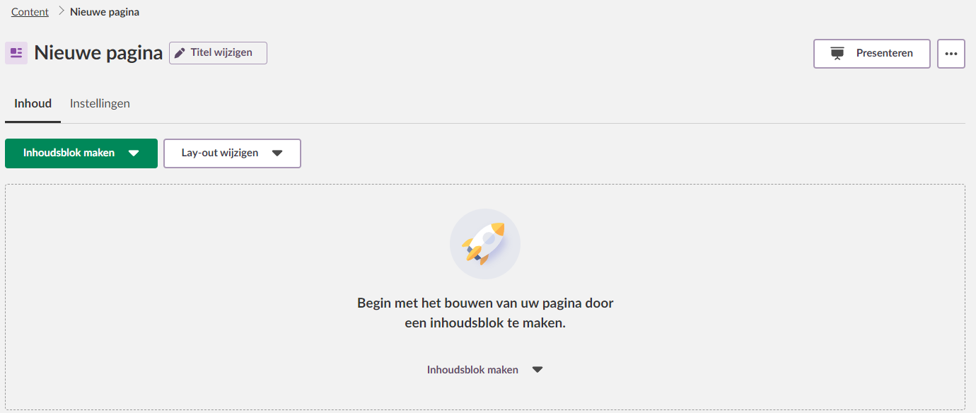Nieuwe pagina maken